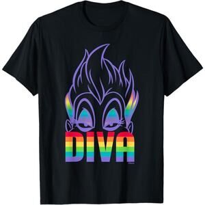 Disney Pride‎ Collection LGBTQ Rainbow Villains Ursula Diva Graphic T-Shirt L